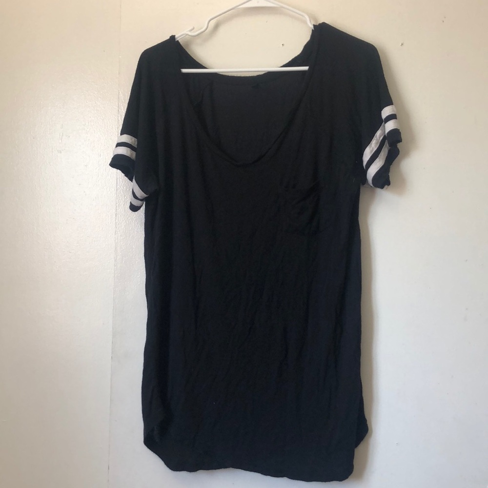 Black With White Stripes T-Shirt